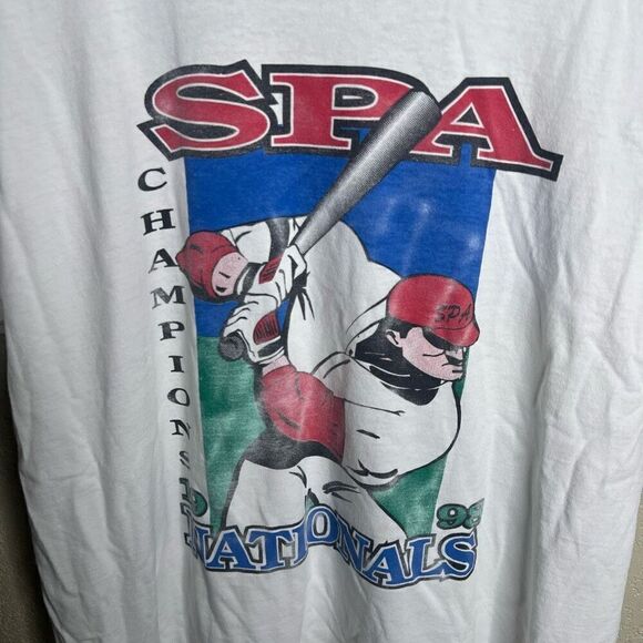 Vintage 90s Softball Baseball T Shirt XL - Picture 2 of 4